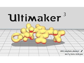 Abakavir Anahtarlık biyoloji aıds uyuşturucu hıv tıp küçük molekül 3d print model - Mito3D