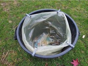 magnétique sac à ordures clip ménage porte-sac bin poubelle 3d print model - Mito3D