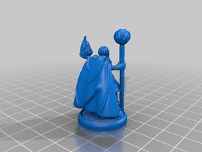 2 halflings 1 wizard toys games dungeons dragons mage miniatures pathfinder spellcaster 3d print model - Mito3D