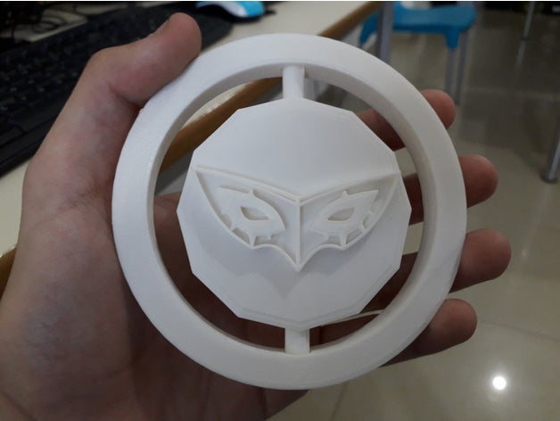 la rotation de trousseau joker persona 5 des signes logos 3D print model - Mito3D