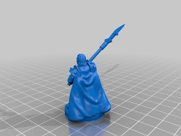 barbarian king toys games dungeons dragons fighter miniatures pathfinder polearm warrior 3D print model - Mito3D