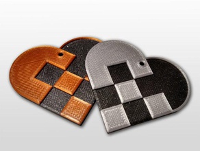 pleated xmas heart keychainornament keychains julehjerte julepynt 3d print model - Mito3D