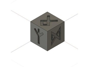 runa de calibración cubo 3d la impresión pruebas 20mm las runas 3d print model - Mito3D
