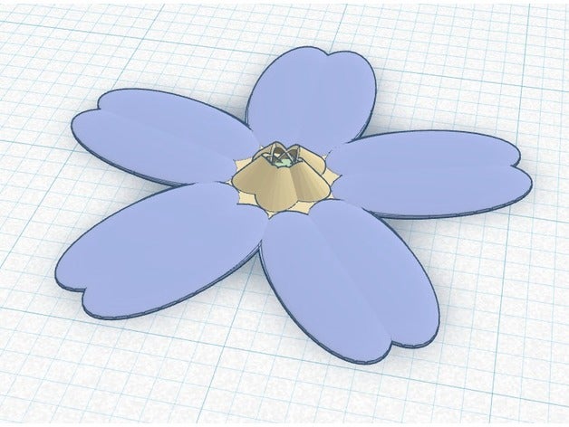 forget me not lapel pin accessories badge button freemason freemasonry remembrance day 3D print model - Mito3D