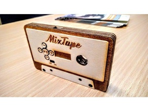 lasercut mixtape diy reproductor de mp3 la música retro 3d print model - Mito3D