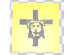 peace stencil 2d art christ crucifix jesus 3d print model - Mito3D