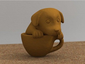 xícara (chá) de cachorro animais 3d print model - Mito3D