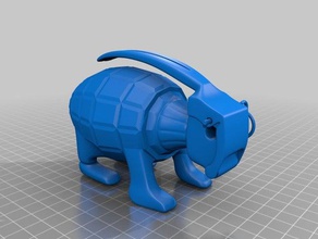 grenade lapin modèles comique amusant drôle miniature 3d print model - Mito3D