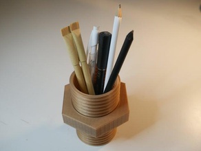 pencil holder screw office backtoschool nut supplies simple thread useful 3d prints stuff 3d print model - Mito3D