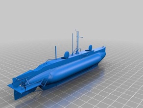 craft submarine 3d printing military royal navy world war 2 3d print model - Mito3D
