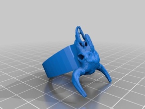 buffalo skull ring fashion 3d printer parts accessories 3d print model - Mito3D