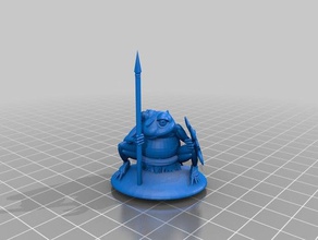 bullywug-spear 3d printing 28mm dungeons dragons fantasy mini miniature miniatures pathfinder rpg tabletop wargaming 3d print model - Mito3D