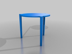 pizza Tisch semi-Komplex durchsucht Replikate 3d print model - Mito3D
