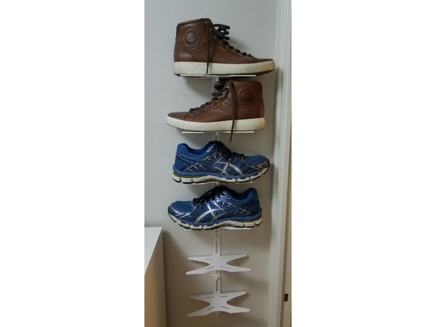 shoe rack shelf organizer walls organization shoes wall hanger 3D print model - Mito3D