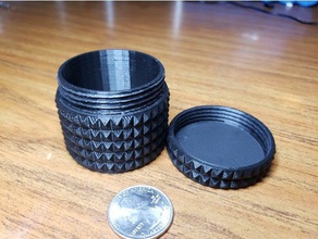 textured container 3d printing jar threaded 3d print model - Mito3D