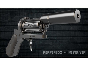 pepperbox revolver props cosplay prop costume gun movie weapon western 3d print model - Mito3D
