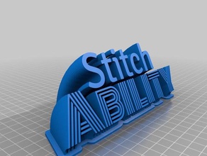 stitch ability sweeping name plate &ndash 2 lines fonts remix signs logos customized 3d print model - Mito3D