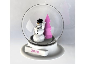 globo de neve 2019 decoração o ano novo natal 3d print model - Mito3D