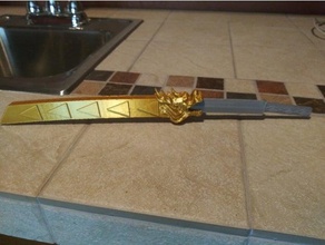 dragón de la pluma espada oficina katana sostenedor vaina 3d print model - Mito3D