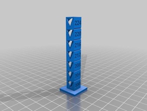 temp calibration tower 200-224 3d printing tests customized 3d print model - Mito3D