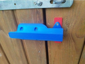 self-locking door lock outdoor garden carport car port doorlock self logging 3d print model - Mito3D