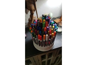 rotating carousel markers pens pencils art tools marker holder organization organizer 3d print model - Mito3D