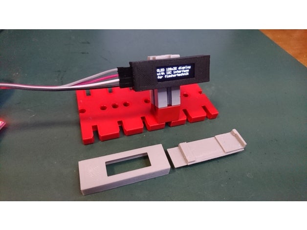 mini-oled-display fischertechnik standalone Bau - Spielzeug Fall Gehäuse für die Elektronik i2c oled 128x32 3D print model - Mito3D