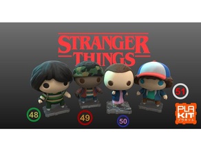 stranger things season one set toys games action figures collections dustin eleven figurines lucas mike miniatures netflix plakit purakito toymaker 3d print model - Mito3D
