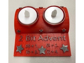 2-bit advent tea light holder decor candle christmas educational nerdy 3d print model - Mito3D
