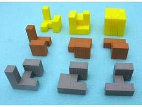 zwei Spiegel-Bild-cube-Bau-Rätsel openscad 3d print model - Mito3D