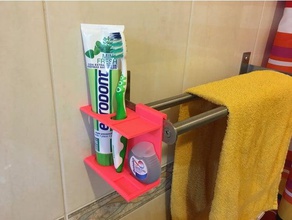 toothbrush holder ikea brogrund towel rail bathroom 3d print model - Mito3D