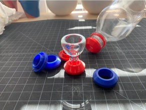 bottle gravity waterfall bong cap 14mm 18mm bowls other 3d print model - Mito3D