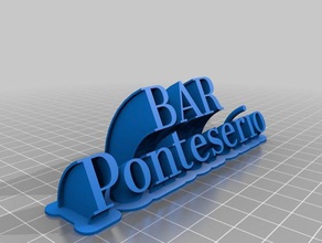 my customized sweeping 2-line name plate bar office 3d print model - Mito3D