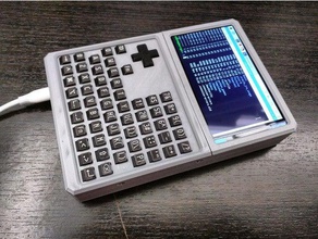 hyperpixel 4 raspberry pi 3 b+ handheld computer keyboard pocketchip retropie 3d print model - Mito3D