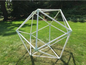 pvc icosahedron connector math art aidan leitch buckminster fuller dome geodesic gesodesic platonic solid fitting pipe xyzaidan 3d print model - Mito3D