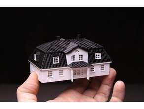 ev garaj n-h0 ölçek-ölçek binalar yapılar h0 ölçek iş ortamına uygun olmayan villa 3d print model - Mito3D
