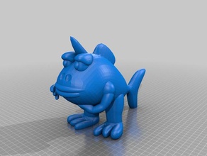 keuka poisson 3d de l'impression animal dessin animé davidrogers002 terre 3d print model - Mito3D