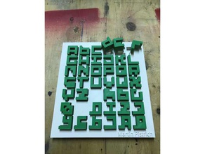 4x4 pixel alfabeto engenharia 3d print model - Mito3D