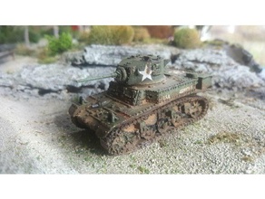 m3a1 stuart Panzer 156 Maßstab 28mm 3d drucken bolt action wargaming ww2 3d print model - Mito3D