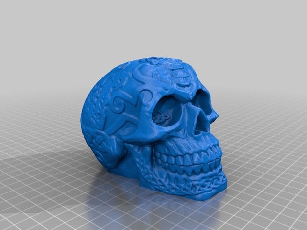 celtic skull remix Skulpturen Schädel 3D print model - Mito3D