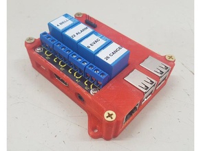 raspberry pi relé caso keyestudio de la junta electrónica 4 canales retransmisión pi3 placa montaje 3d print model - Mito3D