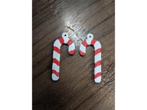 candy cane earring fashion christmas decoration earrings 3d print model - Mito3D
