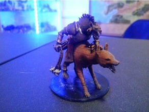 gnoll riding hyena hyaenodon games dungeons dragons miniatures nsfw pathfinder rpg 3d print model - Mito3D