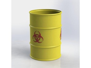 biohazard barril 110 escala props de la copa titular un lápiz cepillo dientes tren los residuos cubo basura 3d print model - Mito3D