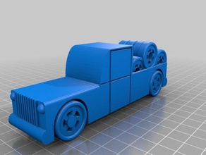 caminhonete kit brinquedos jogos de carro divertido o motor rodas 3d print model - Mito3D