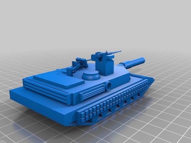 m1a2 abrams dettagliate 50 cal 3d la stampa proiettili 3D print model - Mito3D