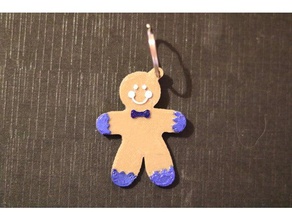 gingerbread man Anahtarlık aksesuarlar Noel sevimli hızlı basit xmas 3d print model - Mito3D