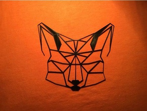 2d fox low poly art Arte en la pared 3d print model - Mito3D