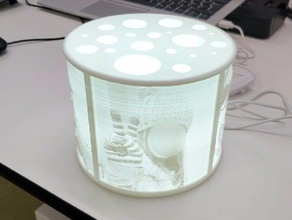 lithophane lâmpada decoração bonita personalizado a presente lampe diodo emissor de luz lithopane foto 3d print model - Mito3D