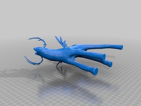 3 eyed long legged flying deerwolf sculptures 3d print model - Mito3D